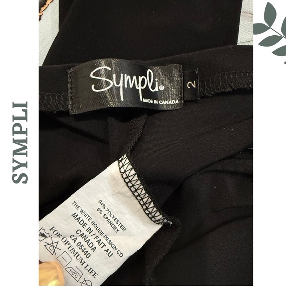 Sympli Stretch Leggings with Ankle Button Detail | Made in 🇨🇦 | Black | Size 2 - Picture 5 of 5